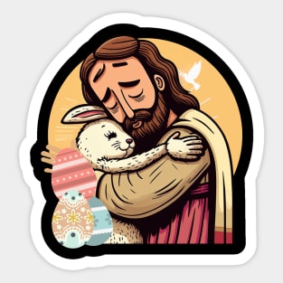 Jesus Loves Easter Bunny Sticker
